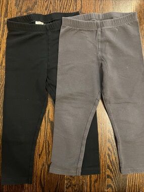 H&M Kids Black and Gray Basic thStretch Leggings - Pack of 2